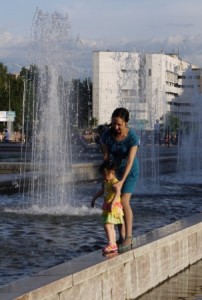 At the fountain At the fountain